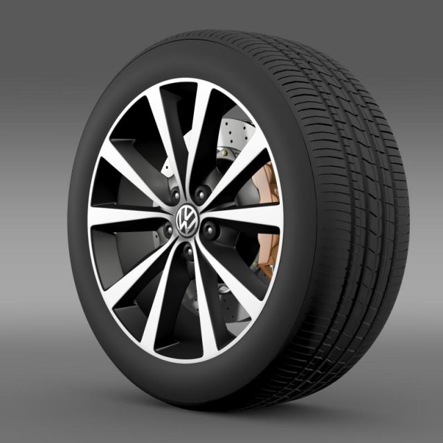 volkswagen polo wheel 2014 Modelo 3D .c4d .max .obj .3ds .fbx .stl .blend 