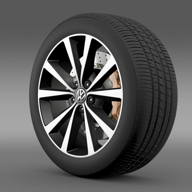 volkswagen polo wheel 2014 3D Model .c4d .max .obj .3ds .fbx .stl .blend