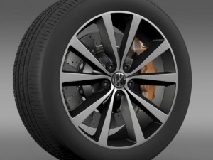 volkswagen polo wheel 2014 Modelo 3D