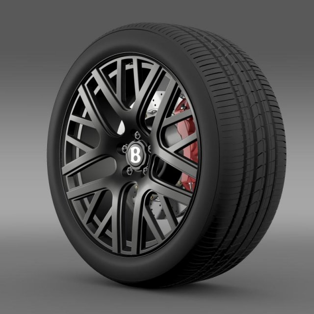 bentley continental gt speed wheel 3D Model .c4d .max .obj .3ds .fbx .stl .blend 