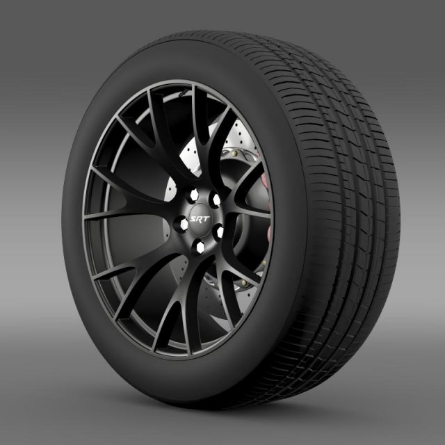 dodge challenger supercharged wheel Modelo 3D .c4d .max .obj .3ds .fbx .stl .blend 