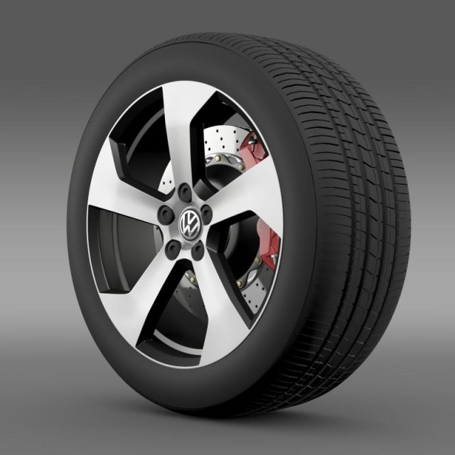volkswagen golf gti wheel 3Dモデル .c4d .max .obj .3ds .fbx .stl .blend 