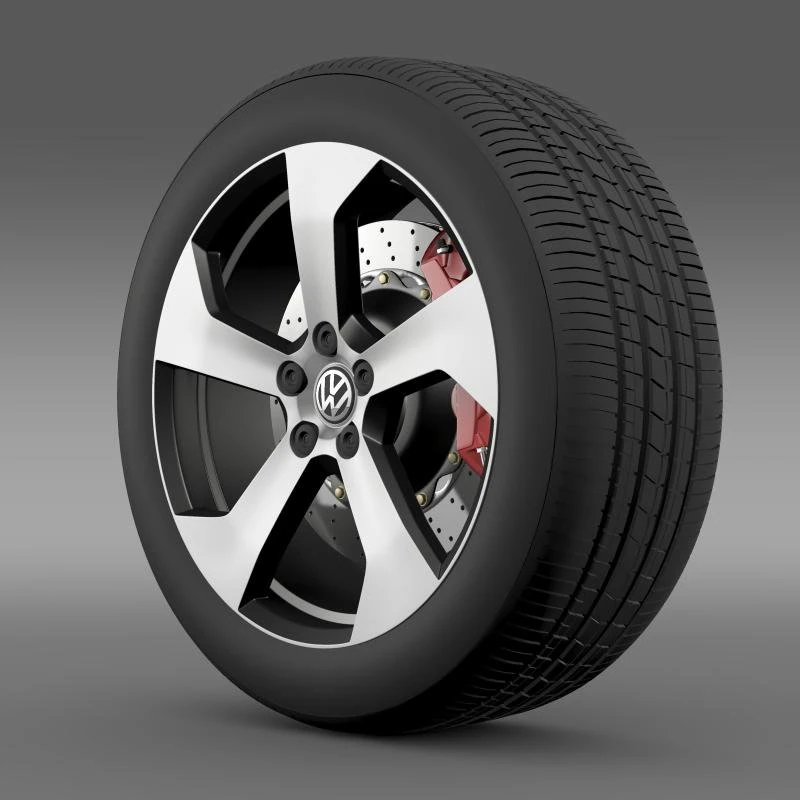 volkswagen golf gti wheel 3D Model .c4d .max .obj .3ds .fbx .stl .blend 