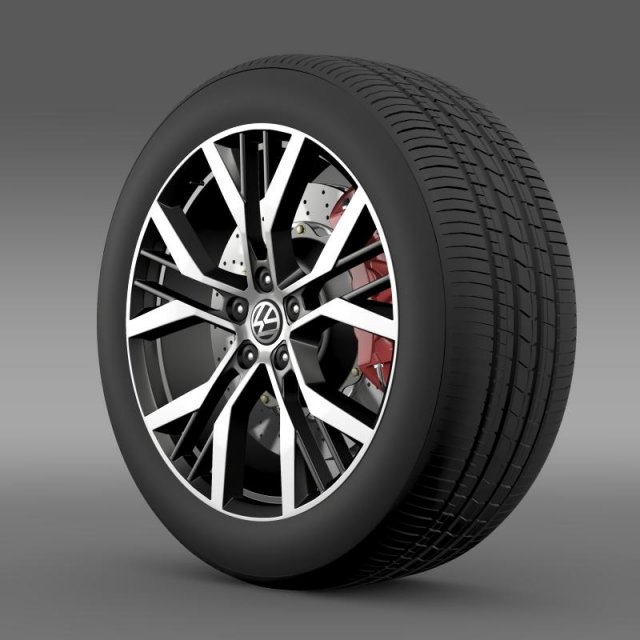volkswagen golf gti wheel Modelo 3D .c4d .max .obj .3ds .fbx .stl .blend 