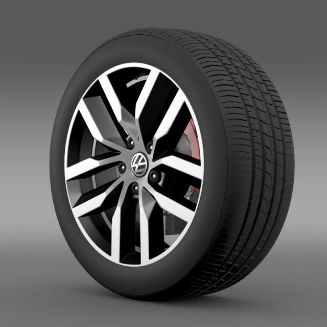 volkswagen golf s wheel 3D Model .c4d .max .obj .3ds .fbx .stl .blend 