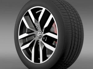 volkswagen golf s wheel 3D Model