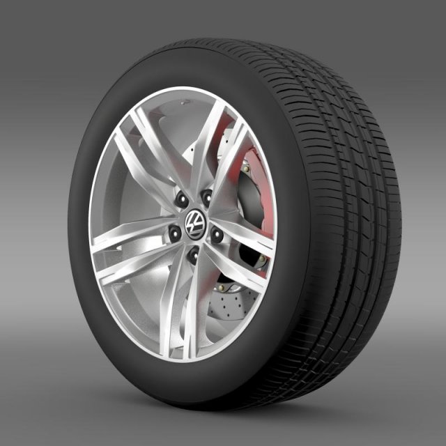 volkswagen golf tdi wheel 3D Model .c4d .max .obj .3ds .fbx .stl .blend 