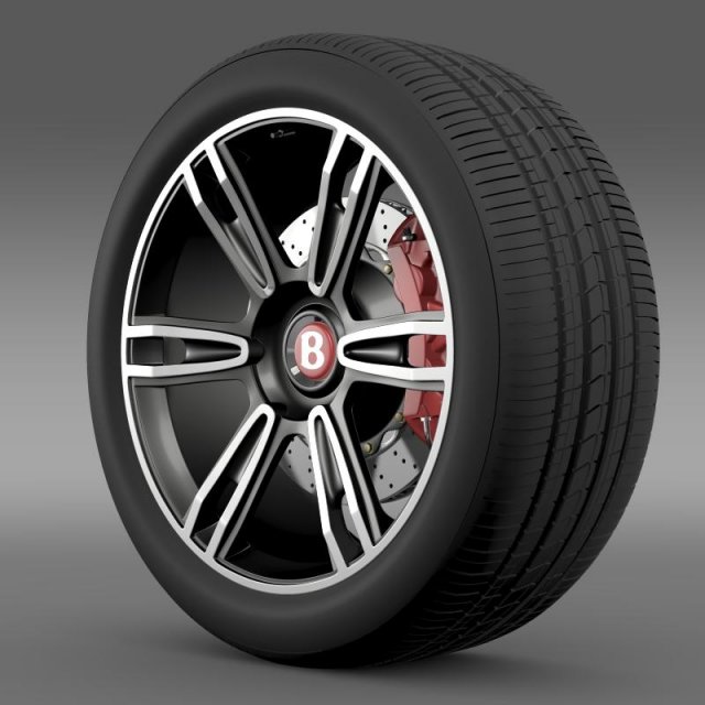 bentley continental gt wheel 2 3D Модель .c4d .max .obj .3ds .fbx .stl .blend 