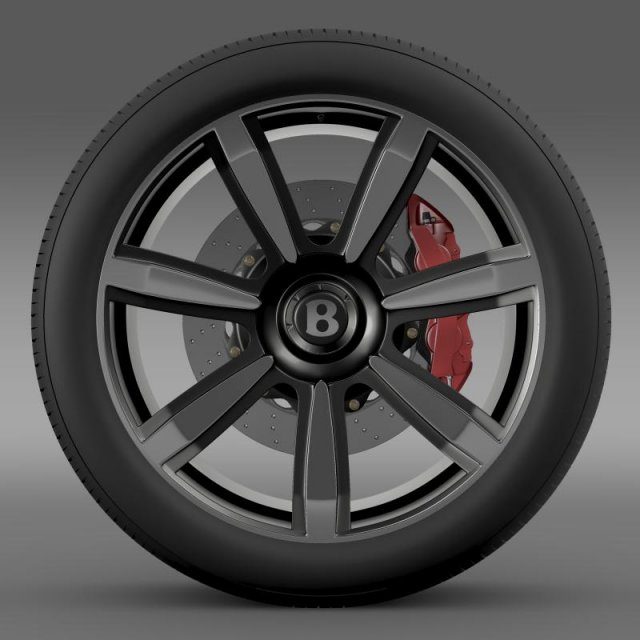 bentley continental gt wheel 3 3D Model .c4d .max .obj .3ds .fbx .stl .blend 