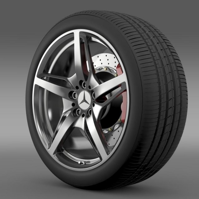 mercedes benz amg gt s wheel 3D Model .c4d .max .obj .3ds .fbx .stl .blend 