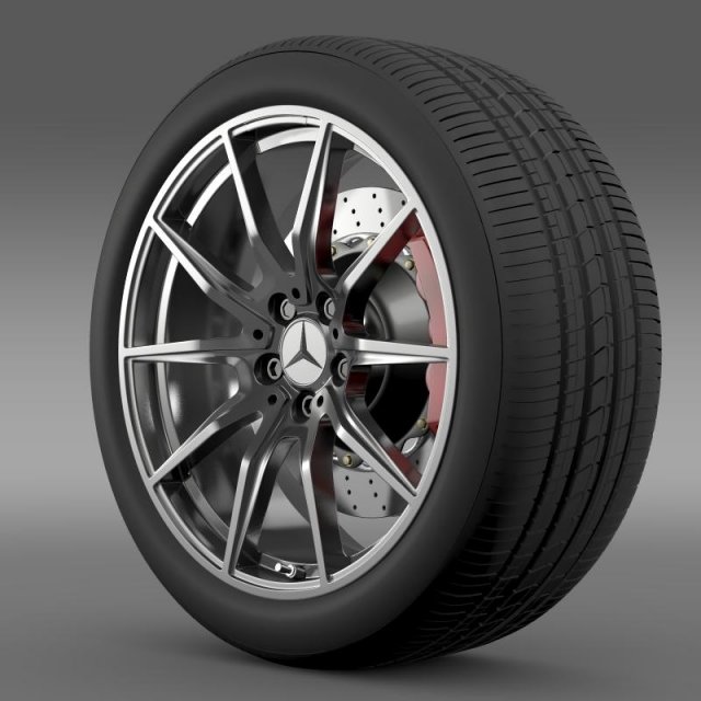 mercedes benz amg gt wheel 3D Model .c4d .max .obj .3ds .fbx .stl .blend 