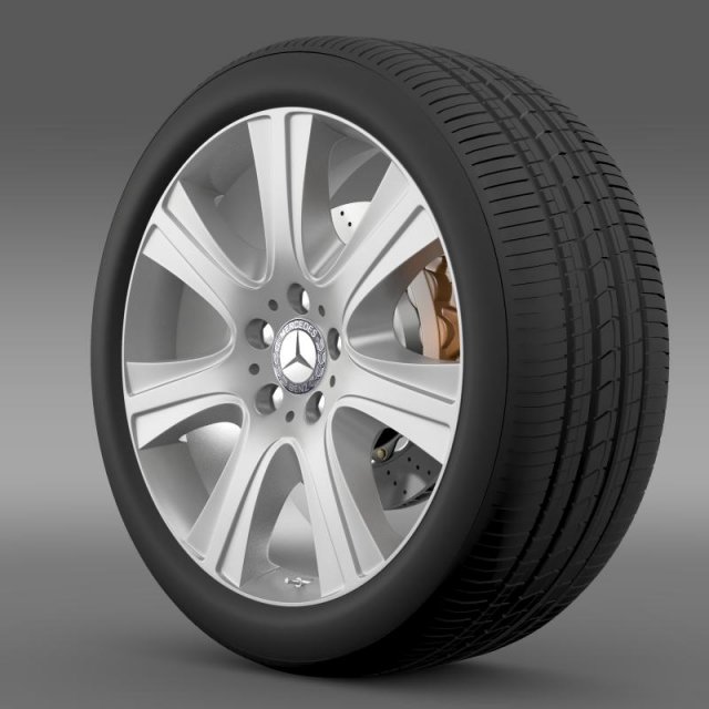 mercedes benz s 600 guard wheel 3D Model .c4d .max .obj .3ds .fbx .stl .blend