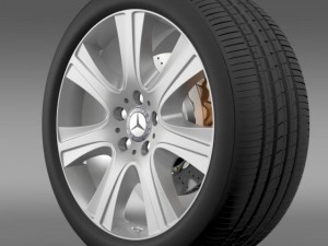 mercedes benz s 600 guard wheel 3D Model