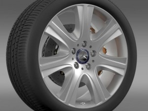 mercedes benz s 600 guard wheel 3D Model
