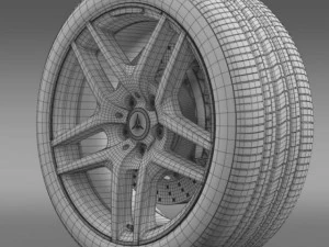 amg mercedes benz s 500  wheel 3D Model