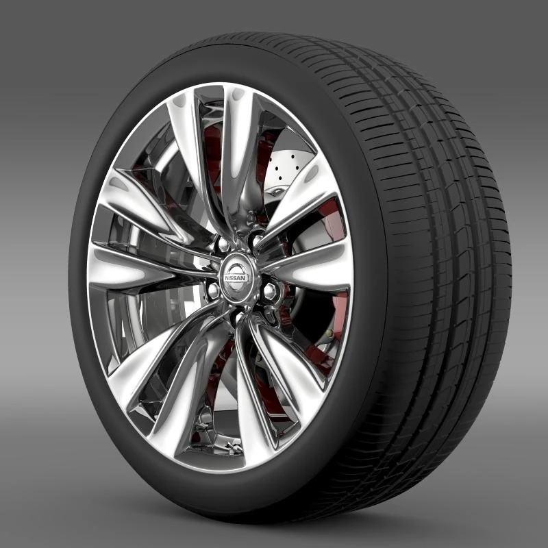 nissan fuga wheel 3D Model .c4d .max .obj .3ds .fbx .stl .blend 