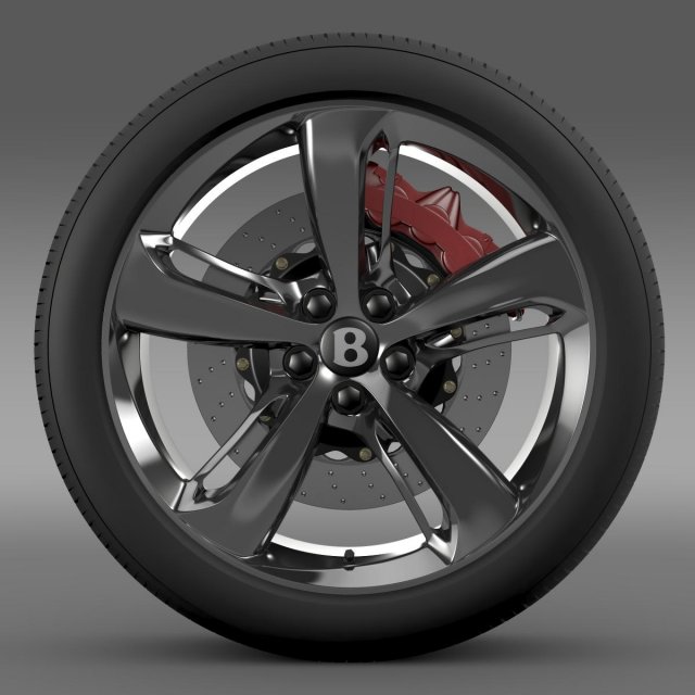 bentley continental gt speed 2015 wheel Modello 3D .c4d .max .obj .3ds .fbx .stl .blend 