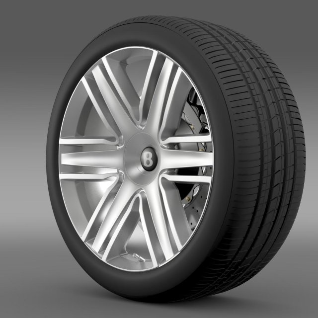 bentley continental gtc 2015 wheel 3D Model .c4d .max .obj .3ds .fbx .stl .blend 