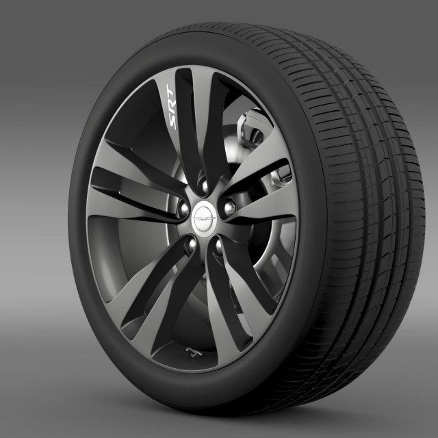 chrysler 300 srt8 satin vapor wheel 3D Model .c4d .max .obj .3ds .fbx .stl .blend 