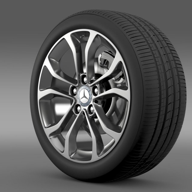 mercedes benz c 220 wheel Model 3D .c4d .max .obj .3ds .fbx .stl .blend