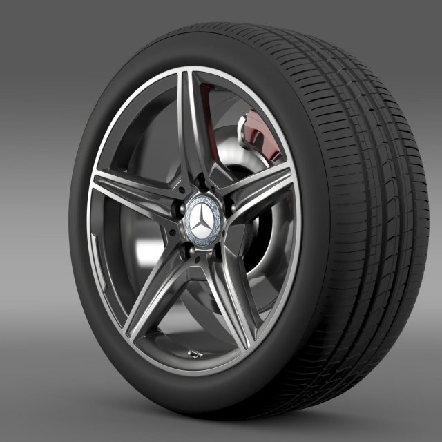 mercedes benz c 400 4matic amg line wheel 3D Model .c4d .max .obj .3ds .fbx .stl .blend 