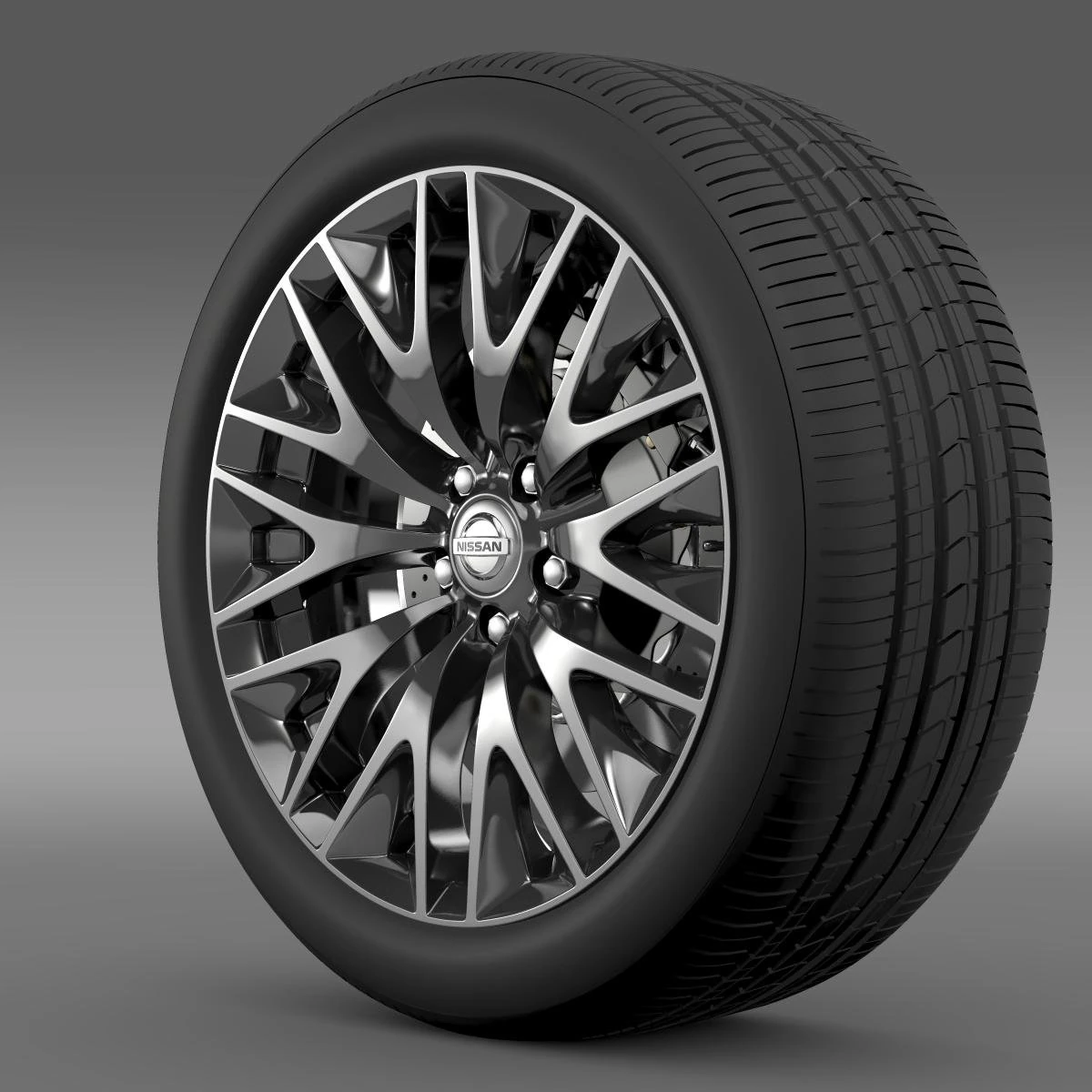 nissan cima hybrid wheel 3D Model .c4d .max .obj .3ds .fbx .stl .blend 