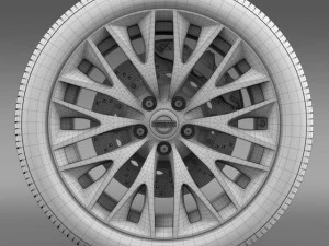 nissan cima hybrid wheel 3D Model