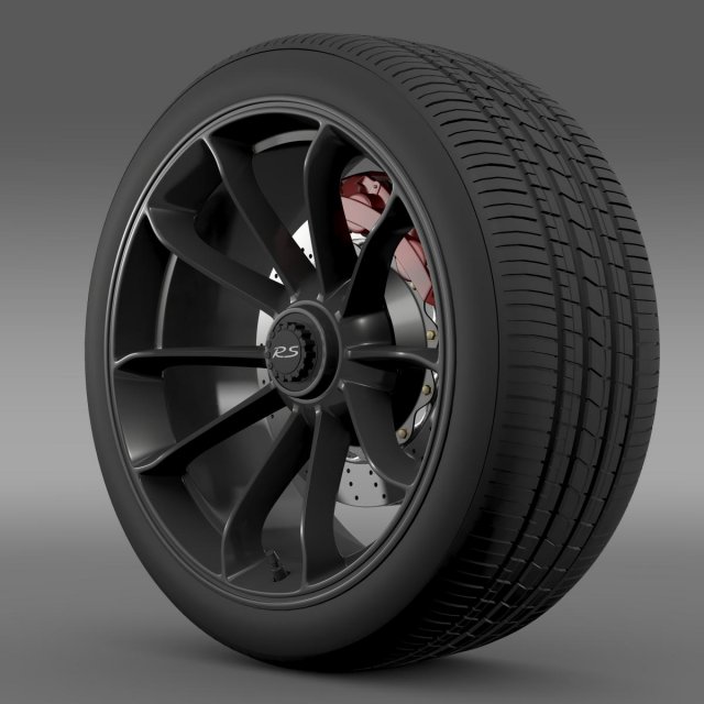 porsche 911 gt3 rs 2015 wheel 3D Model .c4d .max .obj .3ds .fbx .stl .blend 