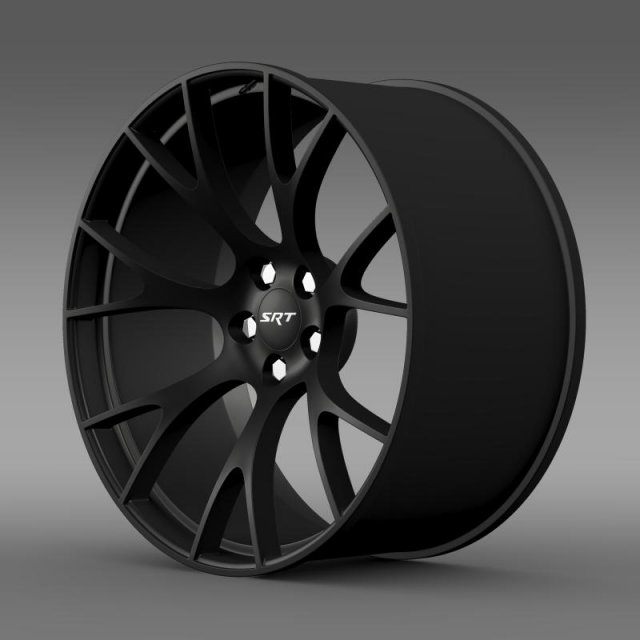 dodge challenger supercharged rim 3D Модель .c4d .max .obj .3ds .fbx .stl .blend 