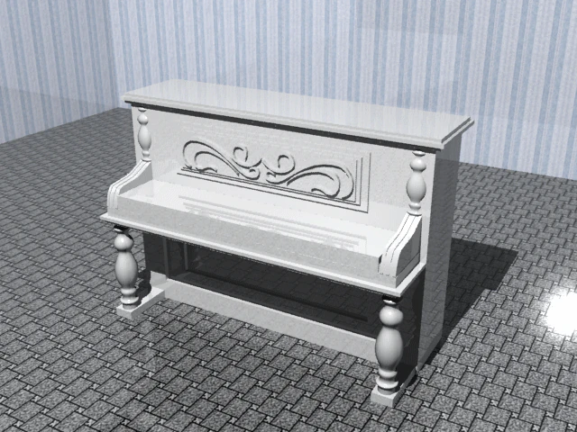 piano 3D Model .c4d .max .obj .3ds .fbx .stl .blend 
