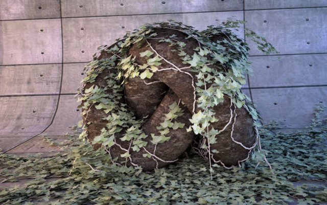 stone in an ivy 3D Model .c4d .max .obj .3ds .fbx .stl .blend