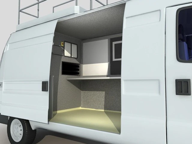 fiat van for radio transmission 3D Model .c4d .max .obj .3ds .fbx .stl .blend 