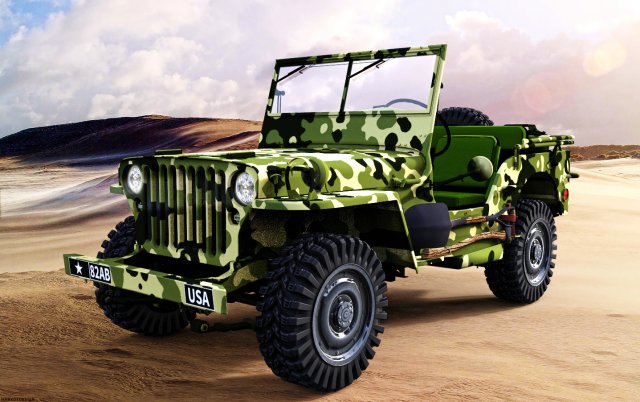jeep willys 3D मॉडल .c4d .max .obj .3ds .fbx .stl .blend 