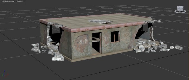 house destroid 3D 模型 .c4d .max .obj .3ds .fbx .stl .blend 