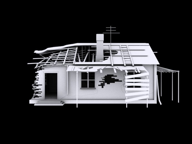house destroid 2 3D 模型 .c4d .max .obj .3ds .fbx .stl .blend 