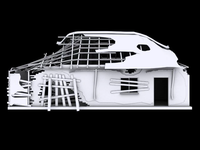 house destroid 3 3D Model .c4d .max .obj .3ds .fbx .stl .blend 