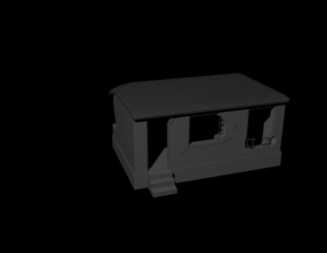 destroyed house 3D Model .c4d .max .obj .3ds .fbx .stl .blend 