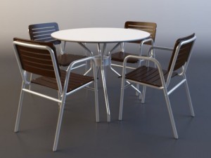outdoor chair  table 3D-Modell
