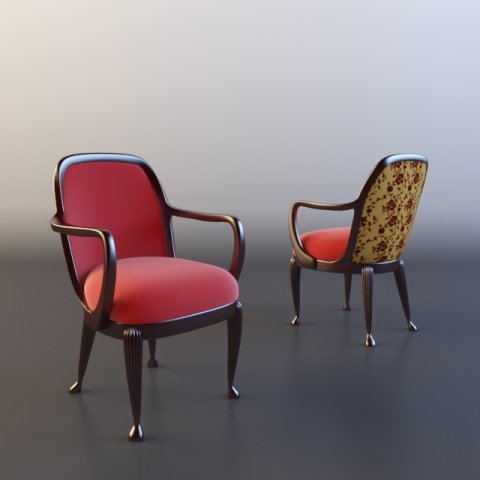 armchair 3D Model .c4d .max .obj .3ds .fbx .stl .blend 
