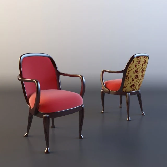 armchair 3D Model .c4d .max .obj .3ds .fbx .stl .blend 