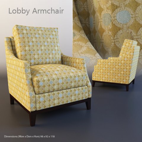 armchair lobby 3D Модель .c4d .max .obj .3ds .fbx .stl .blend 