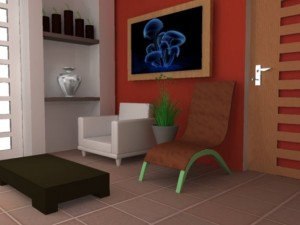 living room Modello 3D