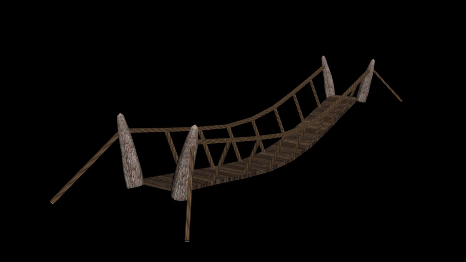 rope bridge 3D Model .c4d .max .obj .3ds .fbx .stl .blend 