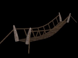 rope bridge Modello 3D