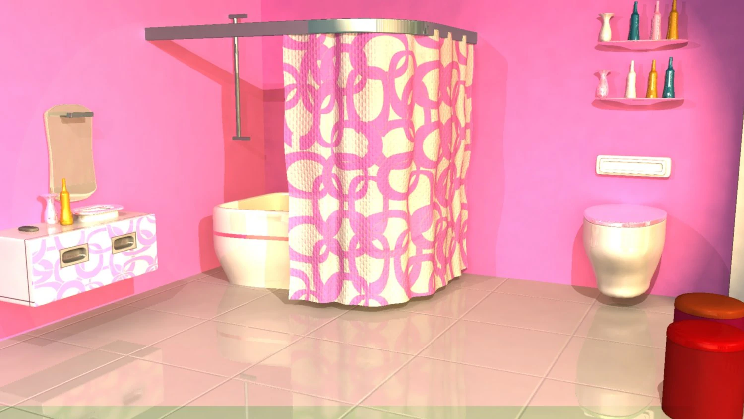 new washroom 3D Model .c4d .max .obj .3ds .fbx .stl .blend 