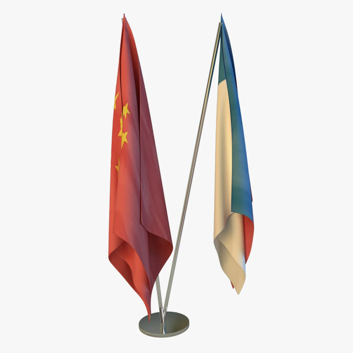 flag stand two 3D Model .c4d .max .obj .3ds .fbx .stl .blend 