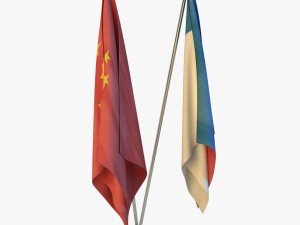 flag stand two Modelo 3D