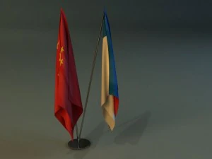 flag stand two 3D Model
