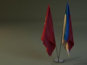 flag stand two 3D Model