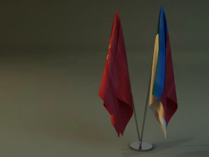 flag stand two 3D Model